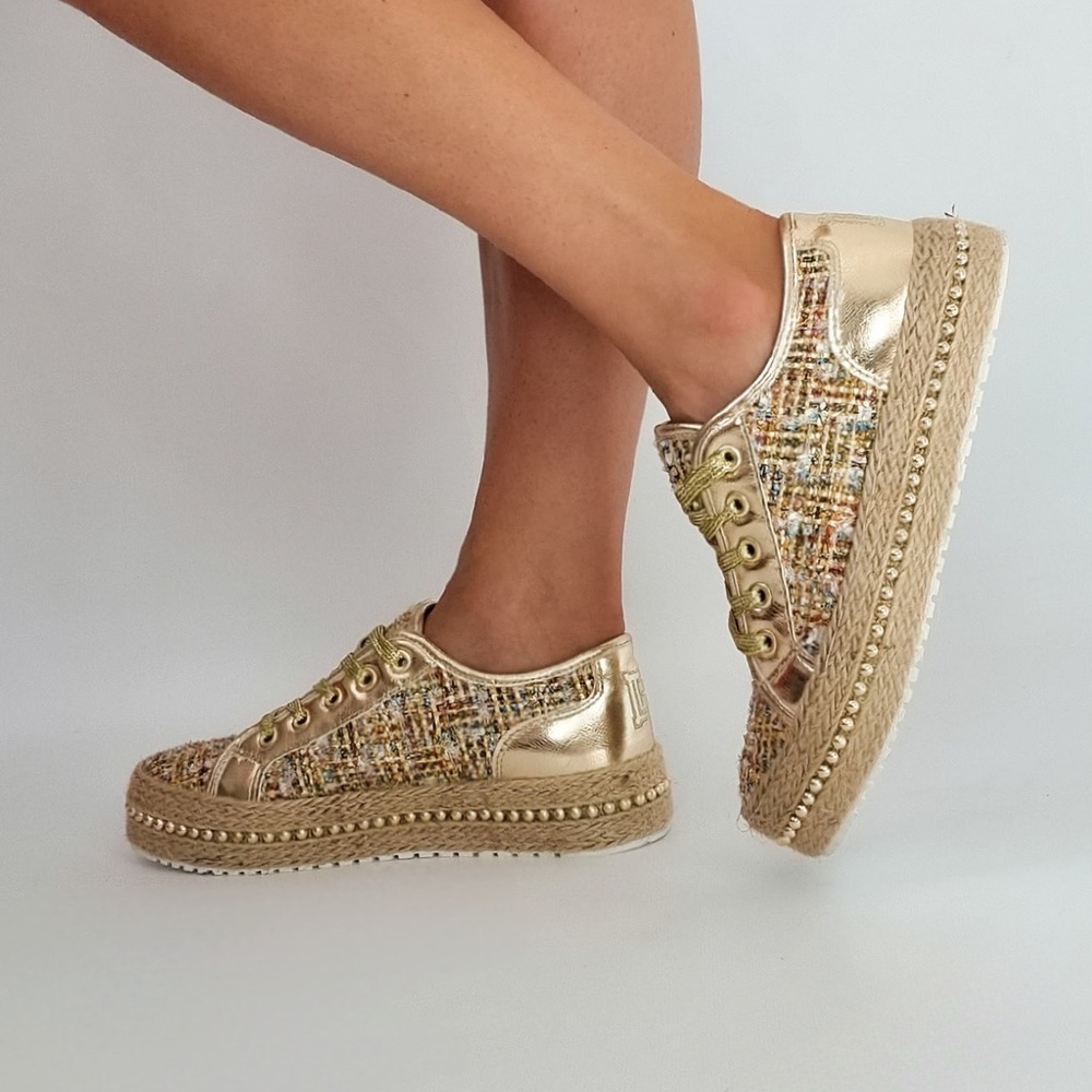 Laura Biagiotti fantasy Tweed sneakers 10/40